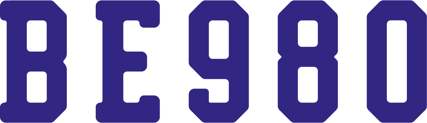 Dark blue text "BE980" displayed in a bold, block-style font